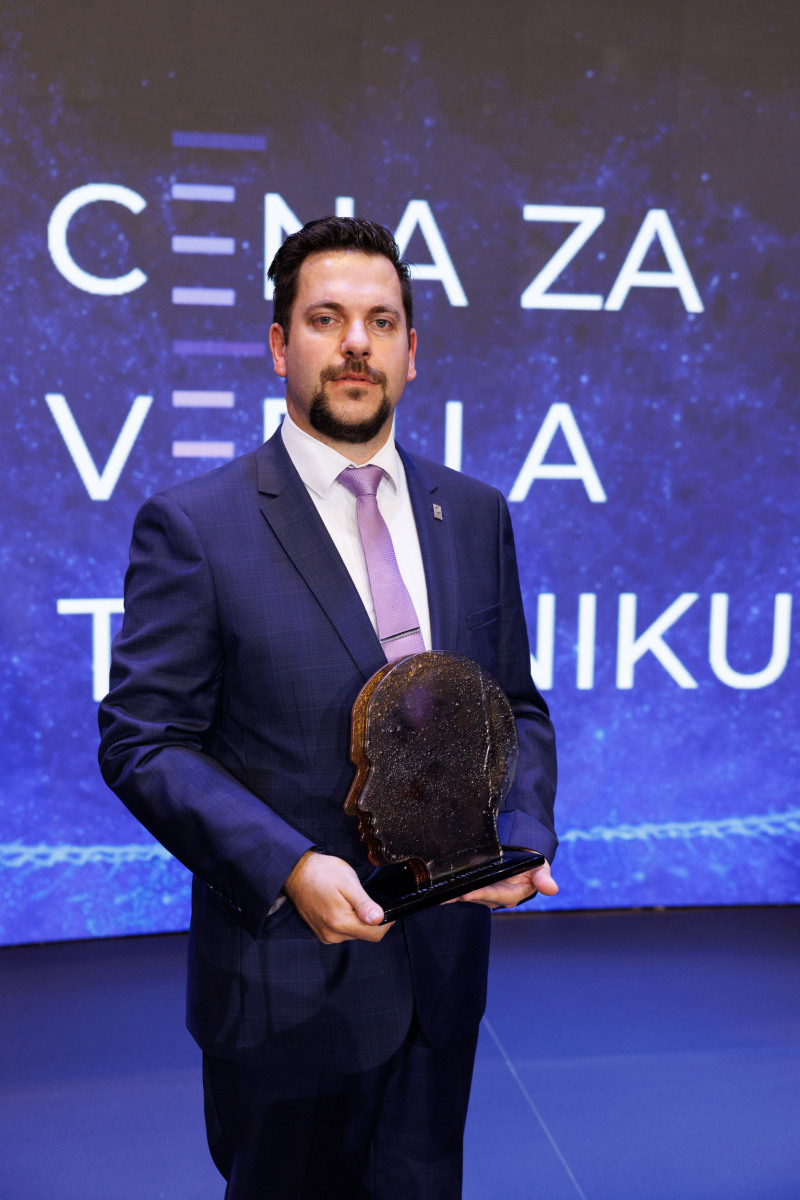 Ing. Tomáš Gergeľ, PhD., laureát Ceny za vedu a techniku 2025 v kategórii Osobnosť vedy a techniky do 35 rokov. Zdroj: CVTI SR