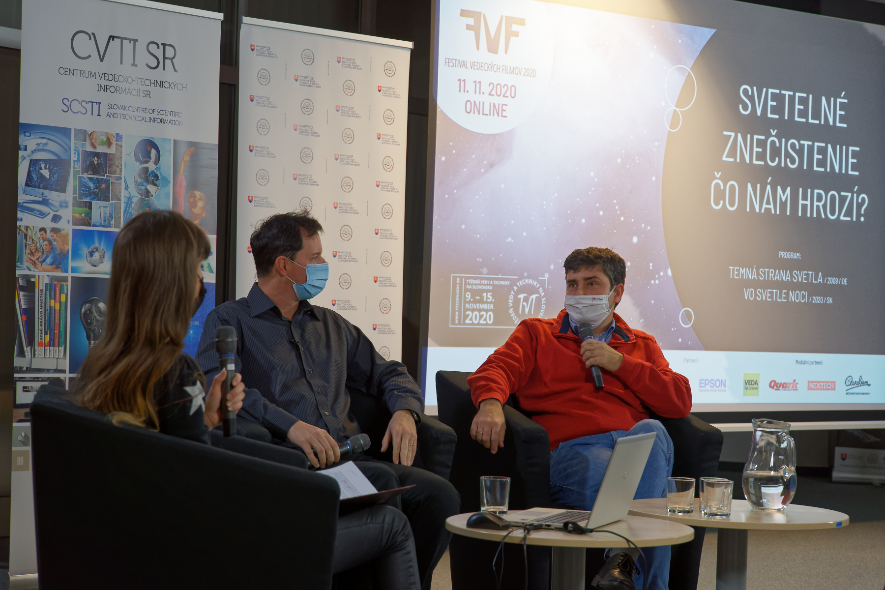 FVF 2020 – moderátorka Lenka Sidorová, MUDr. Martin Kucharík a doc. RNDr. Juraj Tóth, PhD.