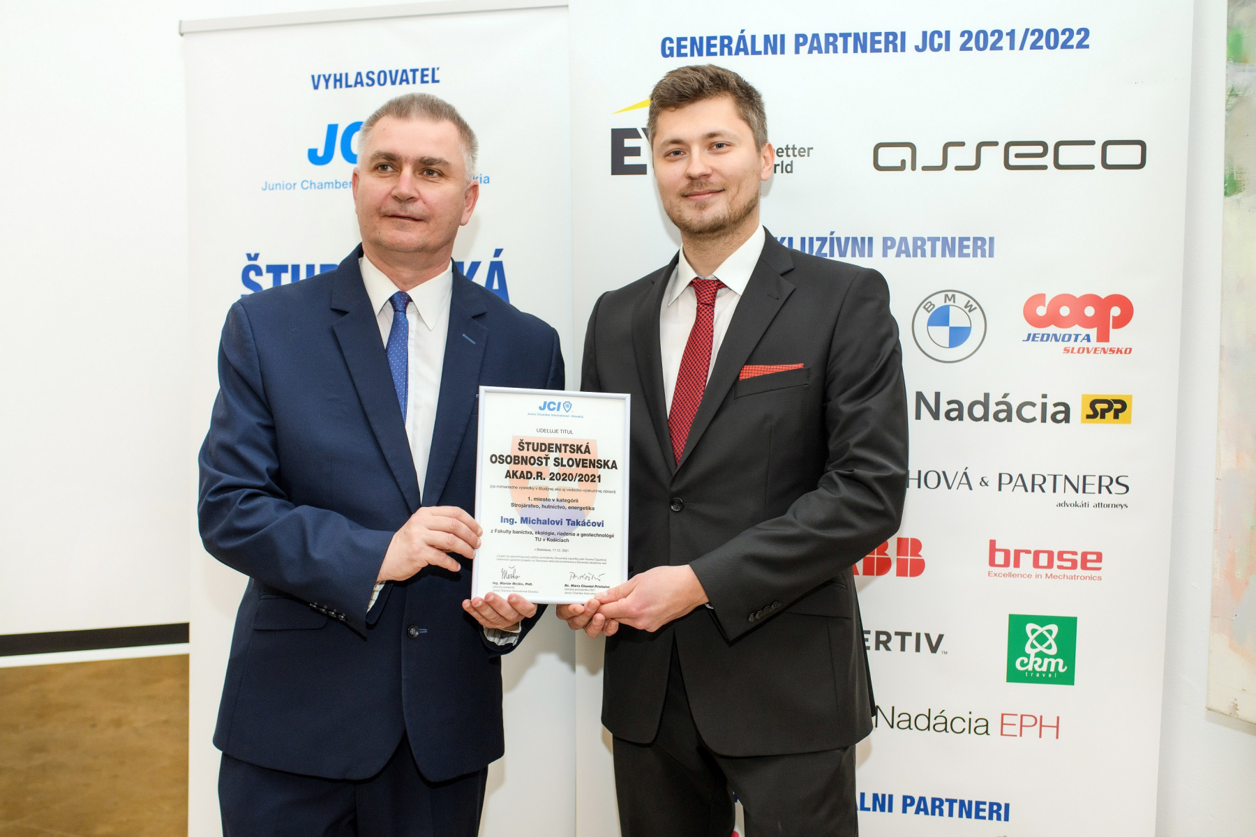 Michal Takáč si odniesol diplom za kategóriu Hutníctvo, strojárstvo, energetika