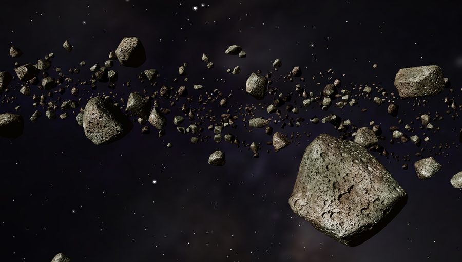 Edgeworthov-Kuiperov pás pôsobí ako pás väčších aj menších letiacich kamenných útvarov. Zdroj: iStockphoto.com.