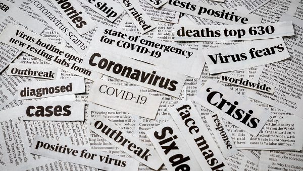 Novinové titulky o koronavíruse a kríze. Zdroj: iStockphoto.com