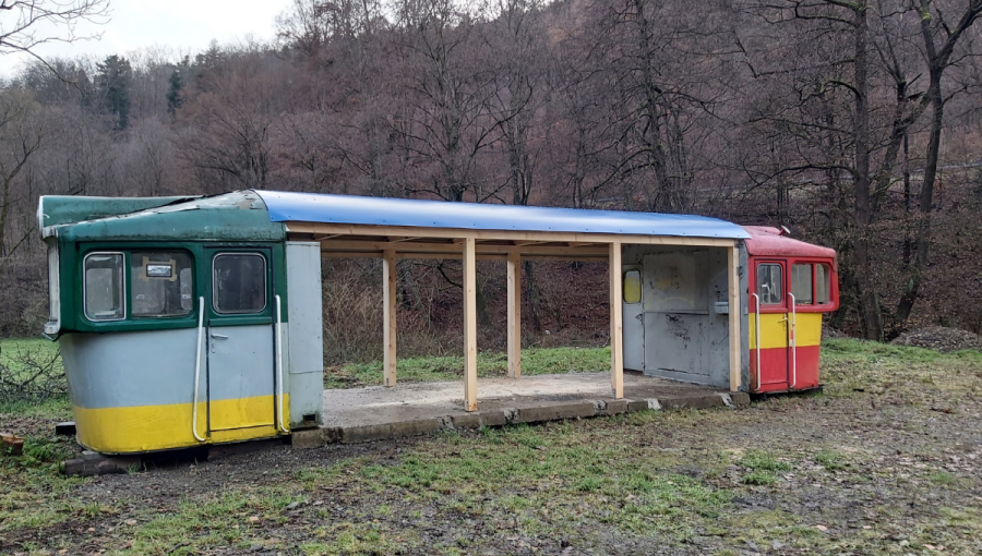 Trenažér je umiestnený na konečnej stanici Alpinka na Košickej detskej historickej železnici. Zdroj: Archív študentov 