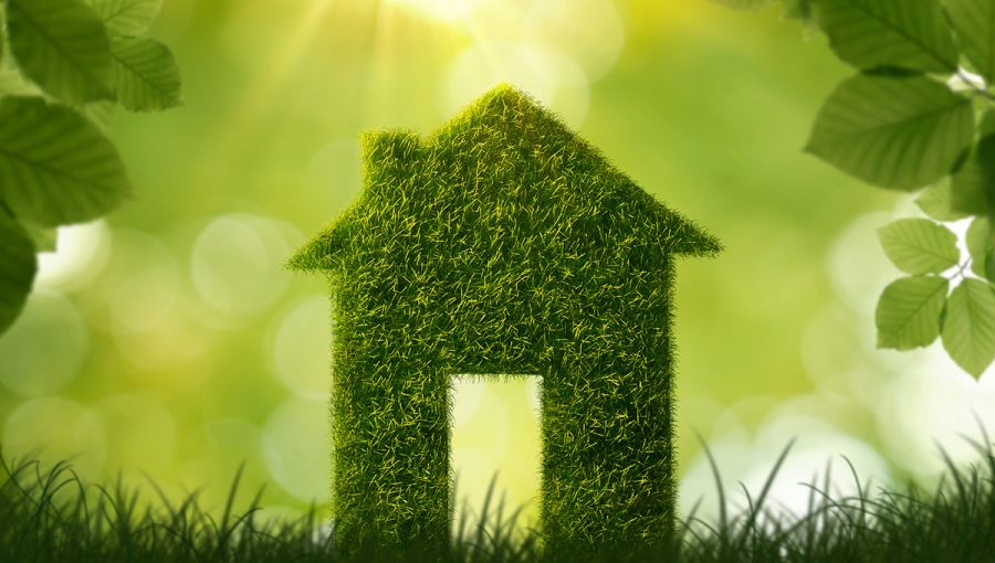 Symbol domu z trávy - koncept zeleného bývania. Zdroj: iStockphoto.com
