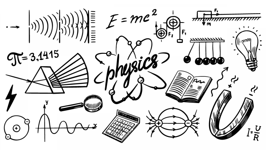Ilustrácia symbolov fyziky. Zdroj: iStockphoto.com
