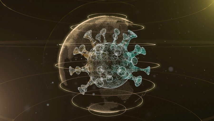 3D ilustrácia vírusu na pozadí Zeme. Zdroj: iStockphoto.com