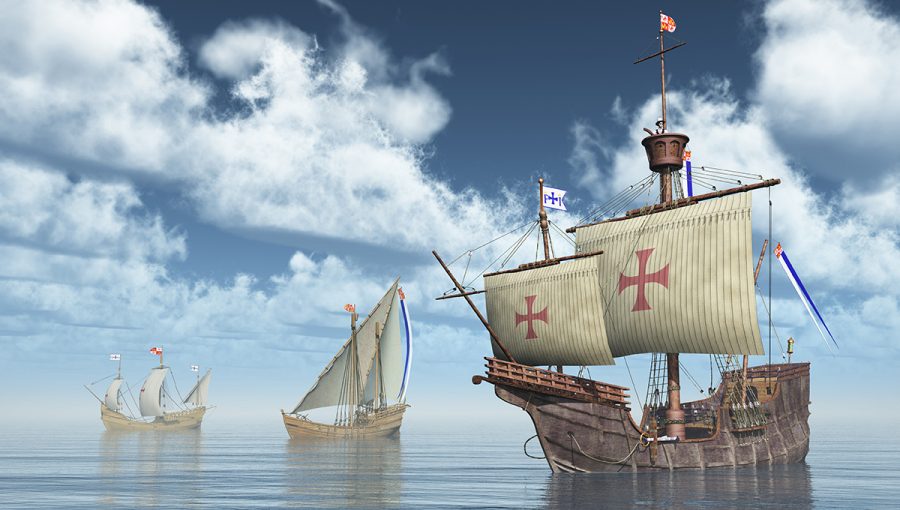 3D ilustrácia lodí Krištofa Kolumbusa. Zdroj: iStockphoto.com