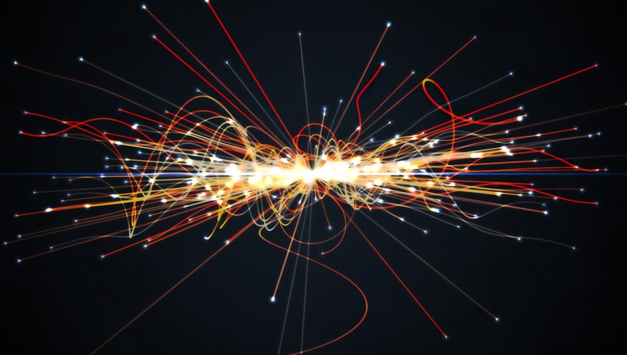Ilustračný obrázok zrážky častíc vo Veľkom hadrónovom urýchľovači. Zdroj: iStockphoto.com