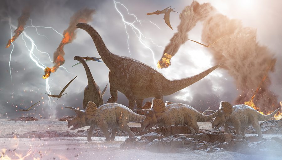 Vymieranie dinosaurov po zásahu Zeme meteoritom. Zdroj: iStockphoto.com