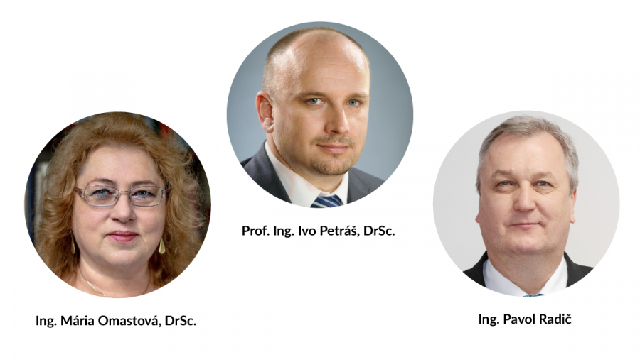 Nominovaní vedci na cenu Vedec roka 2020: Ing. Mária Omastová, DrSc., prof. Ing. Ivo Petráš, DrSc. a Ing. Pavol Radič.