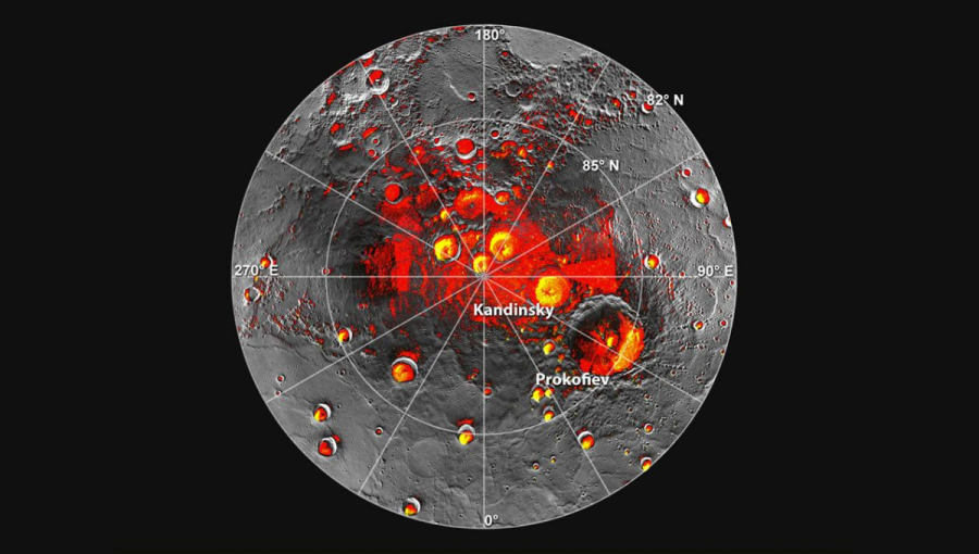 Záber ukazuje, kde sa na severnom póle Merkúra nachádza ľad.
