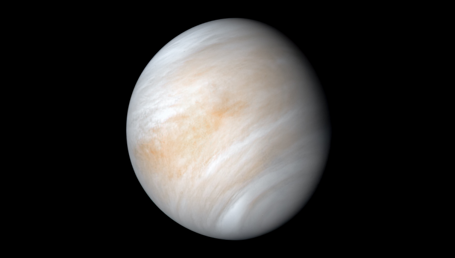 Záber na oblaky na planéte Venuša.