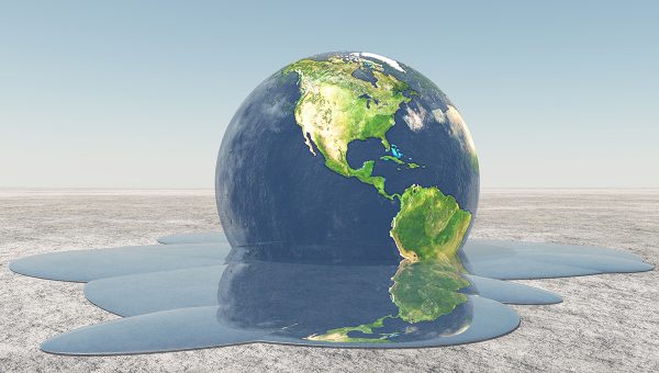 Roztápajúca sa Zem. Koncept globálneho otepľovania. Zdroj: iStockphoto.com