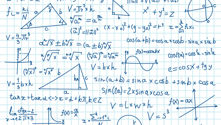Kresby matematických vzorcov na kockovanom papieri. Zdroj: iStockphoto.com