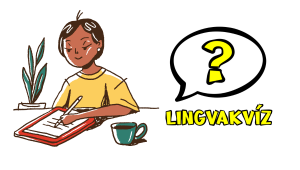 Ilustrácia dievčaťa s tabletom a loga LingvaKvízu, ktorým je otáznik v bubline. Zdroj: CVTI SR