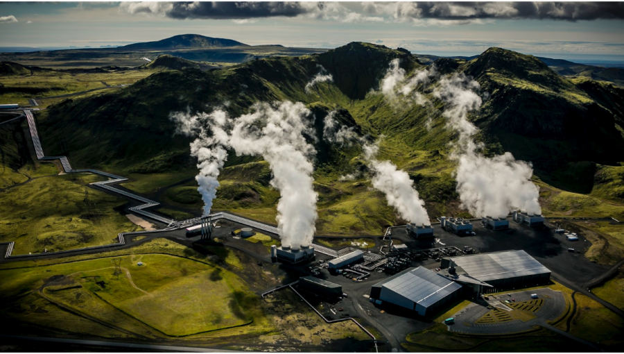 Ocra - zariadenie na zachytávanie CO2 zo vzduchu v blízkosti elektrárne Hellisheidi na Islande Foto: Arni_Saeberg Zdroj: Carbfix.com