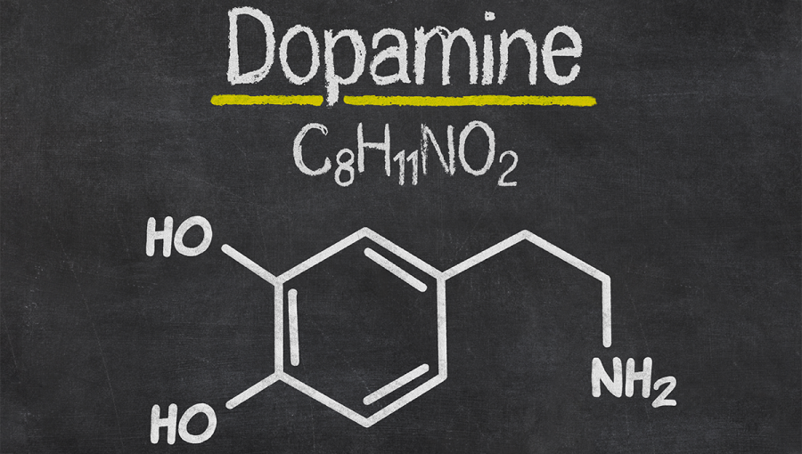 Chemický vzorec dopamínu. Zdroj: iStockphoto.com