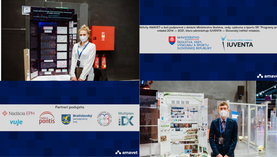 Lucia Cengelová a Matej Gurňák odprezentujú svoje projekty na Medzinárodnom veľtrhu vedy a techniky Regeneron ICEFF. Zdroj: AMAVET
