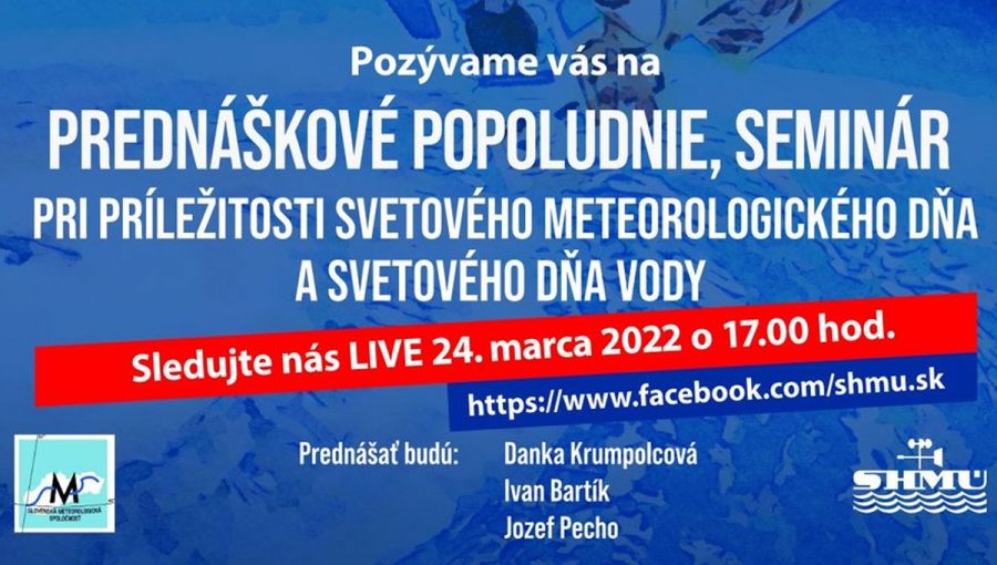 Banner podujatia: Meteorologický a svetový deň vody – Prednáškové popoludnie