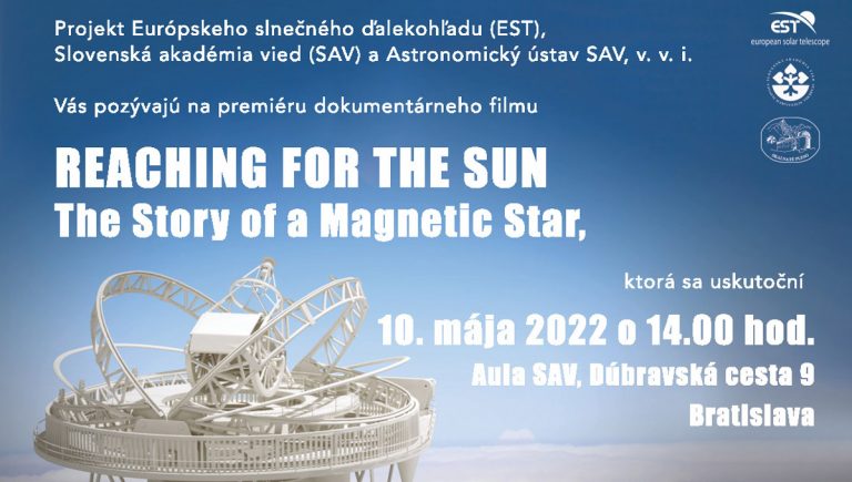 Banner podujatia: Premiéra dokumentárneho filmu Reaching for the Sun – The Story of a Magnetic Star