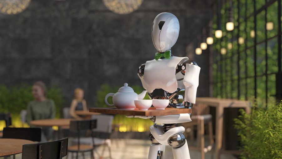 Robot - humanoid nahrádza čašníka v reštaurácii. Zdroj: iStockphoto.com
