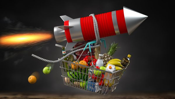 "Raketové" stúpanie cien potravín počas vojny. Zdroj: iStockphoto.com