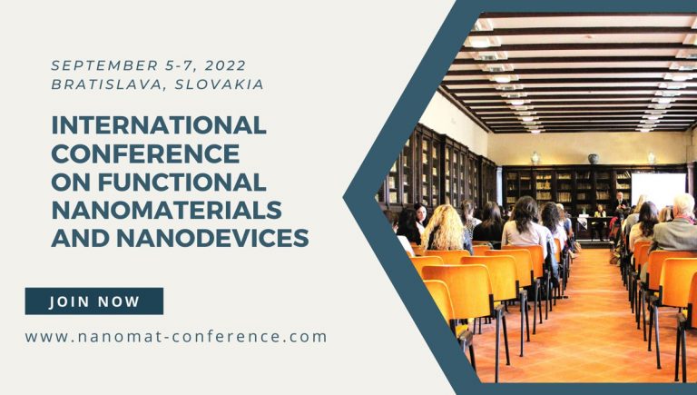 Banner podujatia: NANOMAT 2022 – Medzinárodná konferencia o funkčných nanomateriáloch a nanozariadeniach