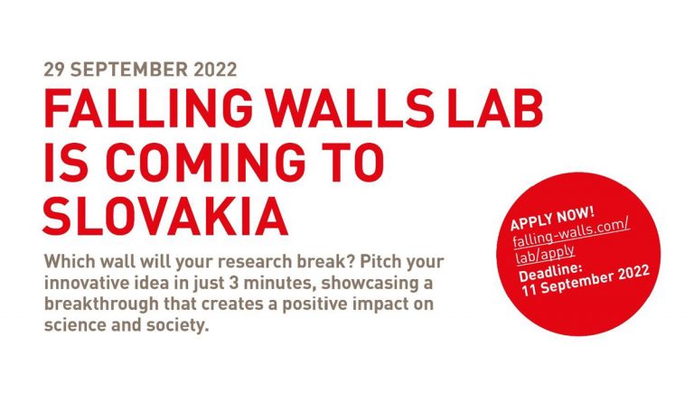 Banner podujatia: Falling Walls Lab Slovakia 2022 – prihlasovanie