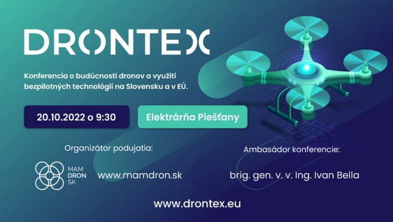 Banner podujatia: DRONTEX 2022 – konferencia o dronoch