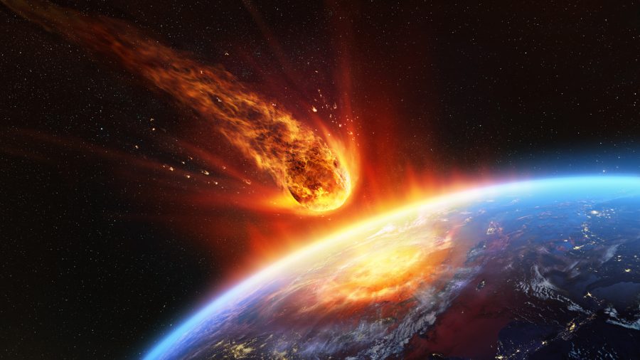 Obrázok ilustruje predstavu asteroidu blížiaceho sa k Zemi. Zdroj: iStockphoto.com