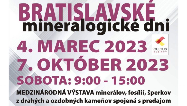 Banner podujatia: Bratislavské mineralogické dni 2023