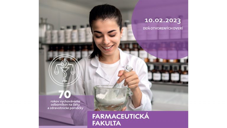 Banner podujatia: Deň otvorených dverí na Farmaceutickej fakulte UK v Bratislave