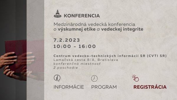 Banner podujatia: Medzinárodná konferencia o výskumnej etike a vedeckej integrite