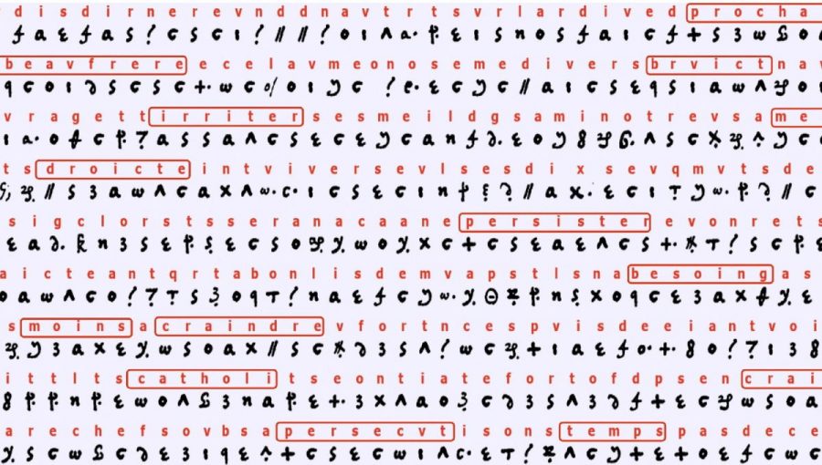 Dešifrovanie listov Márie Stuartovej ukazuje rozlúštené slová. Autori: Lasry, Biermann, Tomokiyo. Zdroj: tandfonline.com