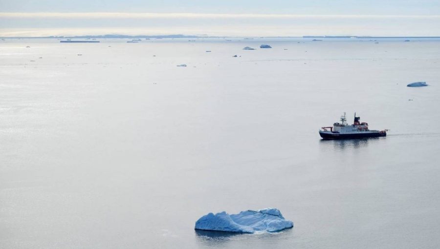 Polarstern v Bellingshausenovom mori bez ľadu. Západná Antarktída, január 2023. Zdroj: Daniela Röhnert