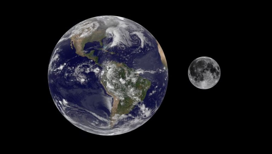 Porovnanie veľkosti Zeme a Mesiaca. Zdroj: NASA, JPL Caltech