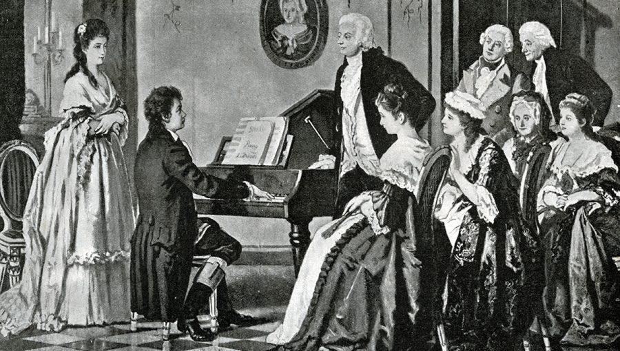 Maľba Beethovena hrajúceho pred Mozartom. Zdroj: iStockphoto.com