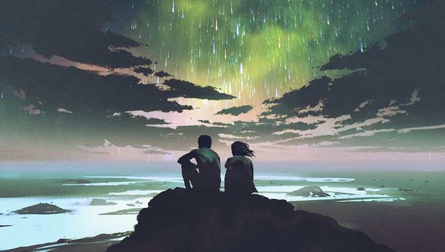 Ilustrácia pozorovania meteorického roja. Zdroj: iStockphoto.com