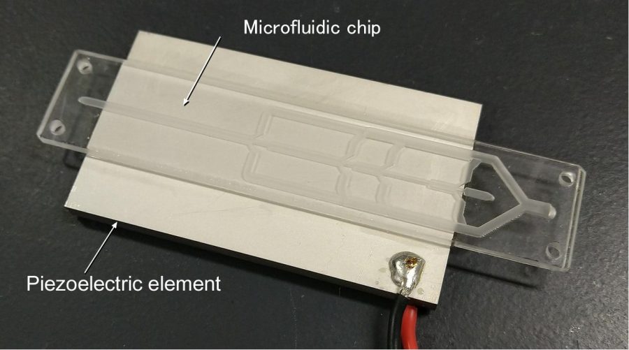 Mikrofluidné zariadenie. Zdroj: Yoshitake Akiyama z Shinshu University