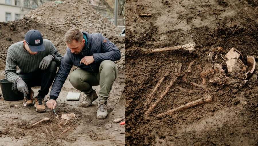 Pri odkrývaní cintorína pomáhali aj študenti klasickej archeológie. Zdroj: Barbora Likavská/TRUNI