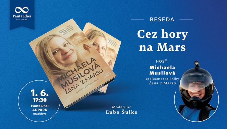 Plagát podujatia: Cez hory na Mars: Beseda s Michaelou Musilovou