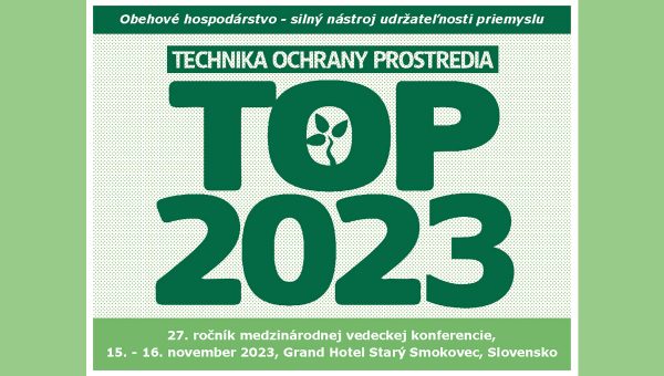 Plagát podujatia: TOP 2023 – Technika ochrany prostredia