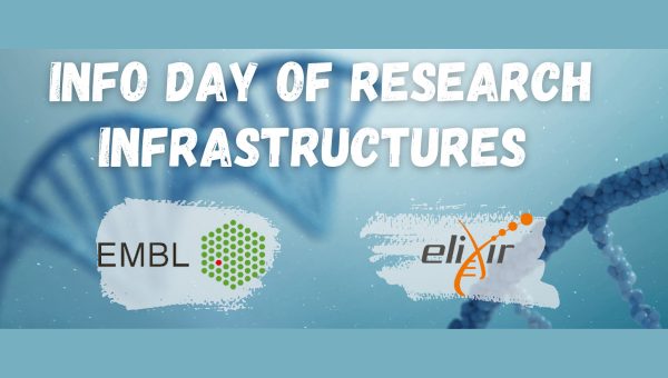 Plagát podujatia: Informačný deň vedeckých infraštruktúr EMBL a ELIXIR