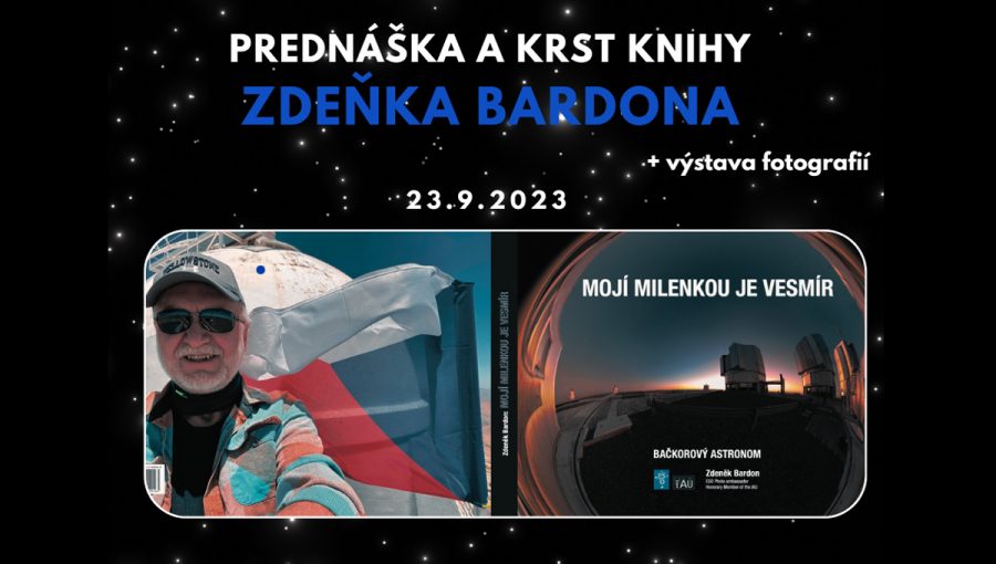 Plagát: Prednáška astronóma Zdeňka Bardona a krst knihy