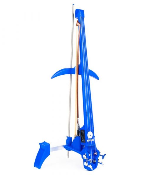Violončelo z 3D tlačiarne v modrej farbe