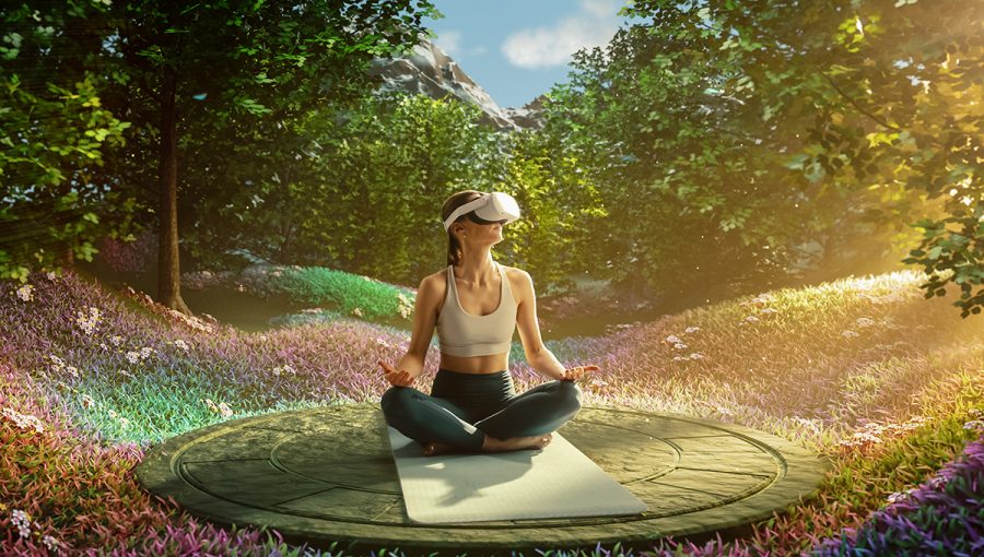 Praktizovanie yogy vo virtuálnej realite. Zdroj: iStockphoto.com