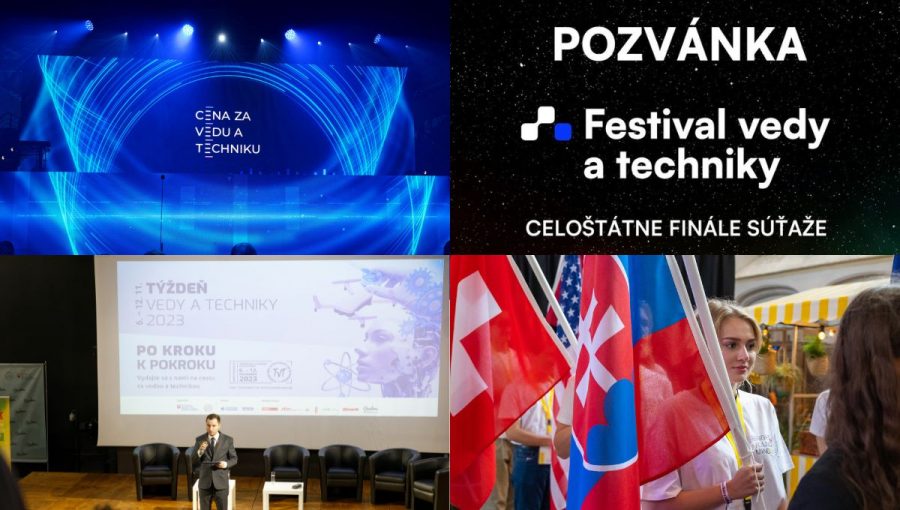 Koláž rôznych podujatí počas Týždna vedy a techniky na Slovensku 2023. Zdroj: CVTI SR, AMAVET
