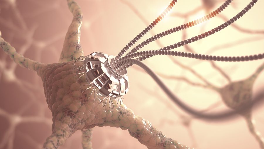 Neurón s umelým spojením pomocou nanotechnológie. Zdroj: iStockphoto.com