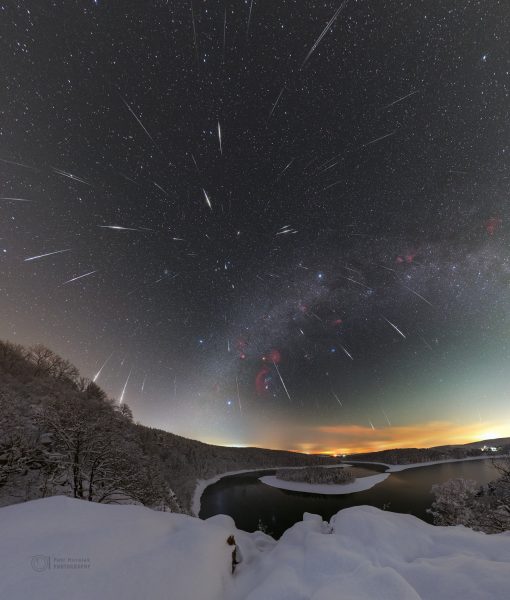 meteorický roj Geminidy. Zdroj: Petr Horálek/Fyzikální ústav v Opavě