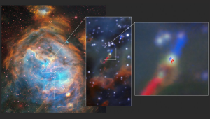 Disk a výtrysk v systéme mladej hviezdy HH 1177 pohľadom prístrojov MUSE a ALMA.