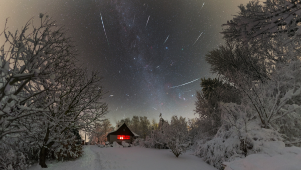 meteorický roj Geminidy. Zdroj: Petr Horálek/Fyzikální ústav v Opavě